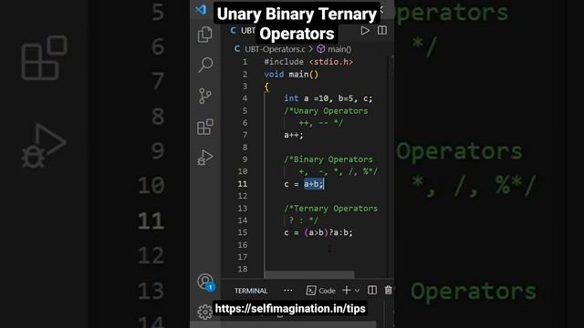 Unary, Binary, Ternary Operators : Programming Language