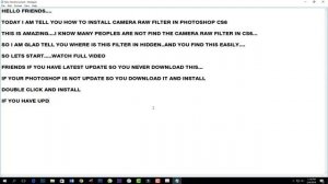 How to install camera raw filter in Photoshop CS6