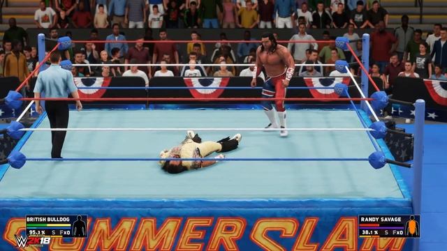 WWE 2K18 GAMEPLAY: The British Bulldog VS. "Machoman" Randy Savage смотреть онлайн