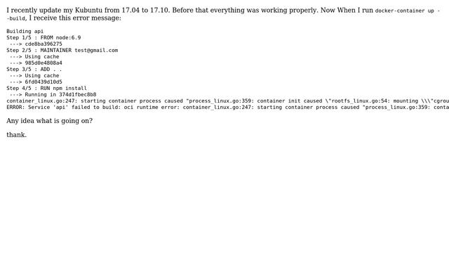 Ubuntu: Error : why starting docker-container on Kubuntu 17.10 смотреть онлайн