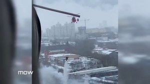 В районе Южное Тушино в Москве начался крупный пожар.