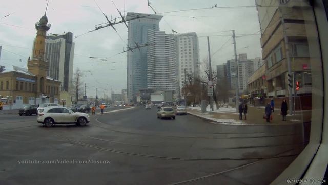 Трамвай 4 метро "Бульвар Рокоссовского" - Сокольническая застава - "Бульвар Рокоссовского" // 2016