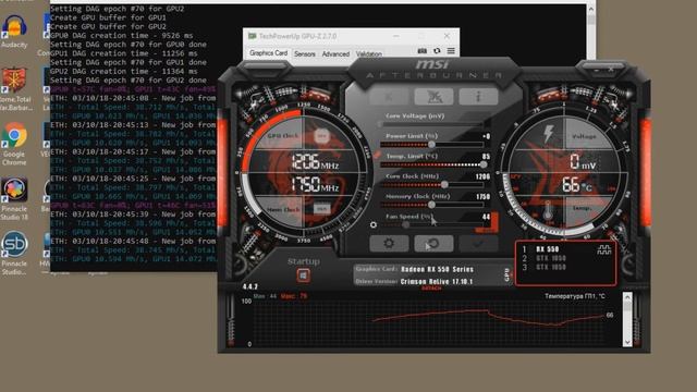 Разгон Rx 550 4gb до 12 mh. Звук опять подкачал!