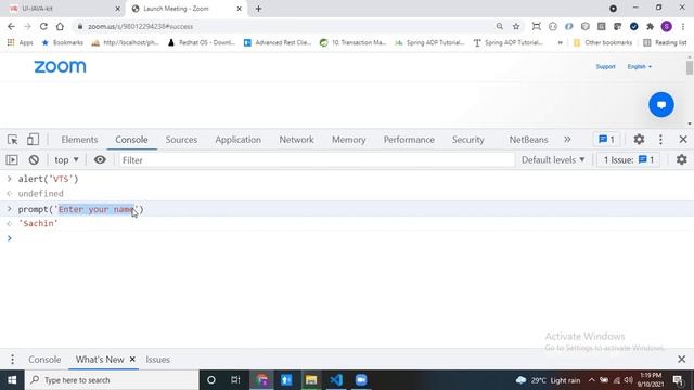 alert, prompt, confirm methods in JavaScript