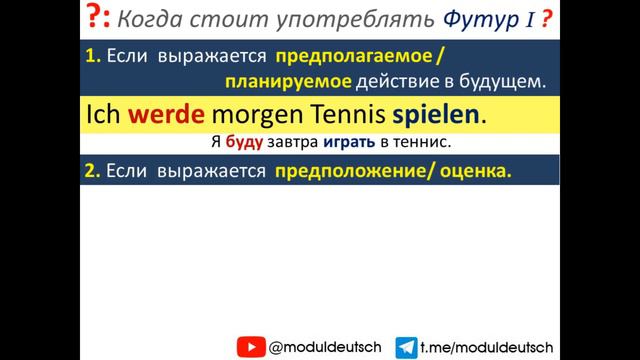 ФУТУР I. СЛОЖНОЕ БУДУЩЕЕ