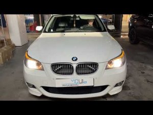 Вместо штатного ксенона на автомобиле BMW 5 series E60 установили bi-led модулей Aozoom A9