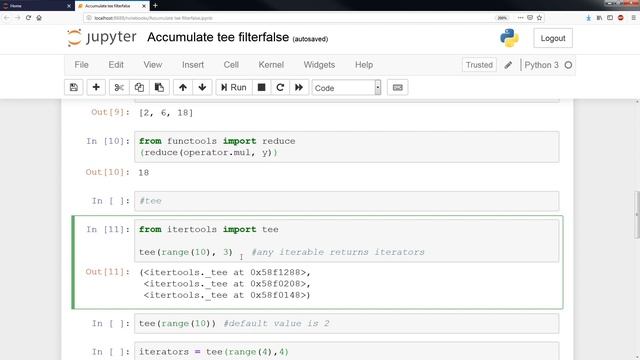 Python tutorials - Itertools playlist (tee,accumulate,filterfalse)