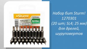 Набор бит Sturm 1270301 (20 шт; SL4; 25 мм) для дрелей, шуруповертов