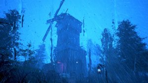 Звуки сильного дождя на мельнице в горах для сна - 5 часов