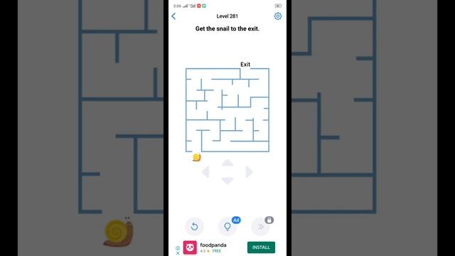 Easy game level 281 get the snail to the exit walkthrough solution