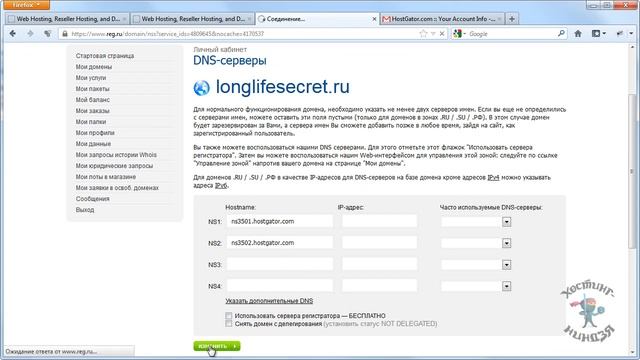 Хостинг hostgator.com. Привязываем доменное имя. смотреть онлайн