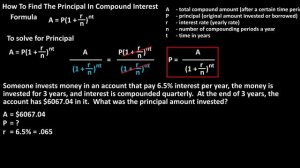 How To Find Or Calculate The Principal In Compound Interest - Formula For Principal In Interest