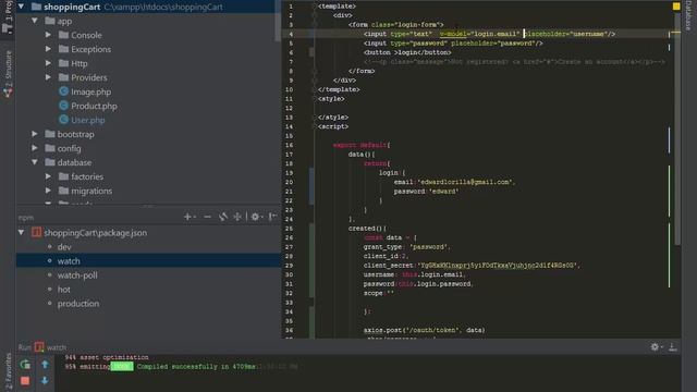 laravel 5 4 and vuejs 2 1 x Methods and Event Handling