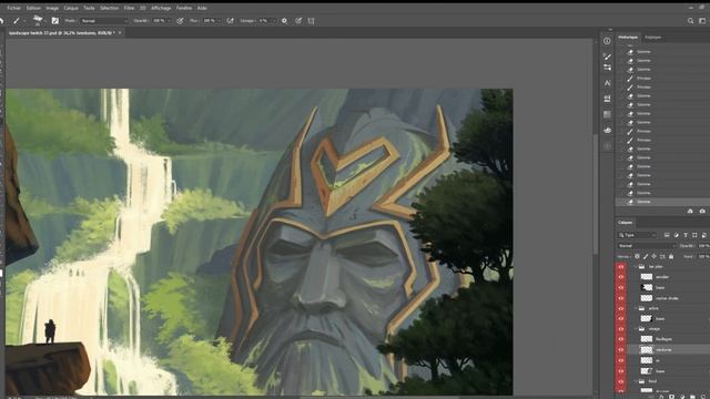 Painting Process PHOTOSHOP | Digital painting | Sacred Place смотреть онлайн