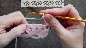 Узор крючком из вееров для толстой пряжи