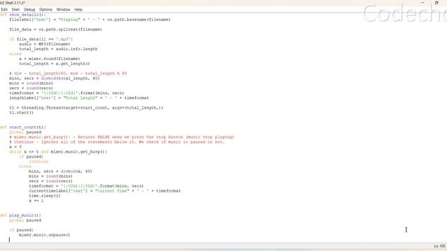 Python Music Player Part 20   Calculating Current Time + Threading in Python