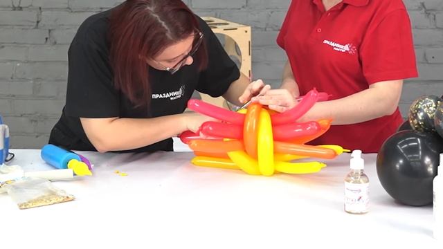 Как сделать композицию День Пожарного из воздушных шаров Мастер Класс от Екатерины Масловой смотреть онлайн
