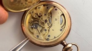 Александр Бродниковский-старинные золотые швейцарские карманные часы Longines 1906-1907 года