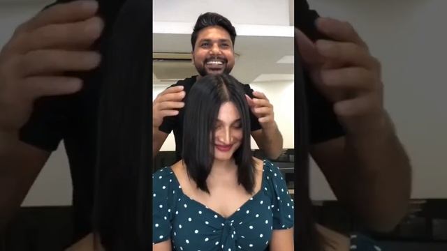 textured Bob long to short transformation #haircare #haircut #bob #trendingvideo  @dilshad artist