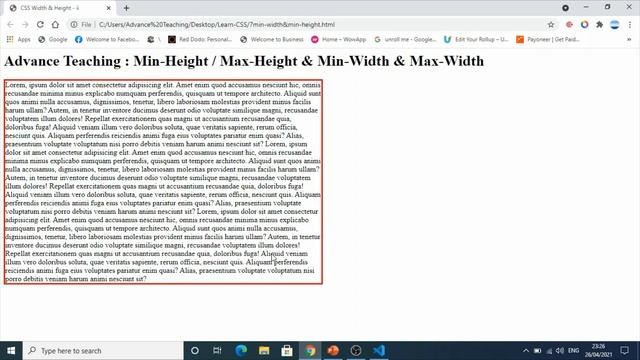Min-Height / Max Height & Min-Width / Max-Width in CSS in Urdu/Hindi смотреть онлайн