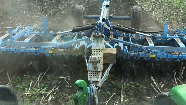 Испытание JD 6195m + Борона Lemken Rubin 6m смотреть онлайн