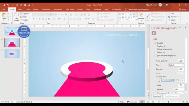 Center Stage Slide in PowerPoint for Logos, Products, Images and text revealing