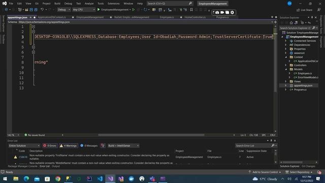 Create ASP.NET Core Web Application With SQL Server Database Connection and CRUD Operations