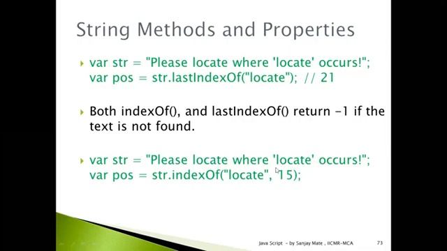 Operators and String function in Java script