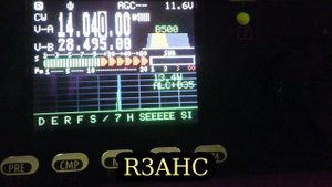 R6FS/qrp CW QSO с расшифровкой 14 MHz комнатная антенна 20 W