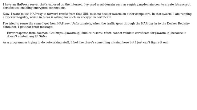 DevOps & SysAdmins: Can I reuse a HTTPS certificate from letsencrypt on my docker private registry? смотреть онлайн