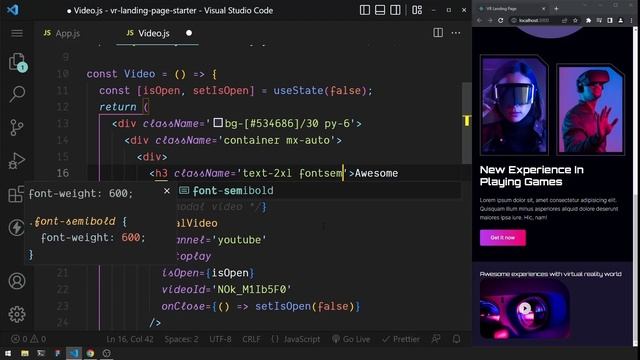 Build A VR Website Design Using React JS And Tailwind CSS смотреть онлайн
