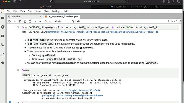 Database Essentials - Predefined Functions - Getting Current Date or Timestamp