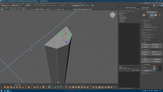 Maya 2024 Tutorial - Furniture Table Modeling In Autodesk Maya 2024