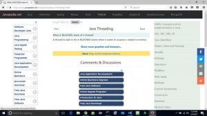 What is BLOCKED state of a thread?
| javapedia.net