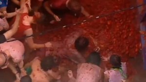 Tomatina in Bunol  Annual tomato throwing fight takes place in Spain