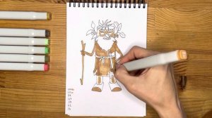 Как нарисовать лешего карандашом и скетч маркерами | Рисунок для детей, поэтапно и легко