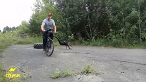 Bike trailer CARAVAN. Test drive 50kg aluminum bike traile. Тест драйв 50кг алюминиевый велоприцеп