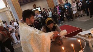 Крещение в Свято-Троицком кафедральном соборе г. Ангарск