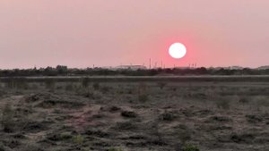 Закат Солнца в Астраханской степи