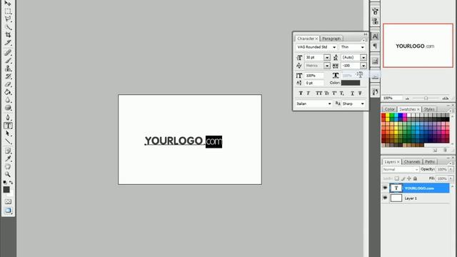 1. Создаем текстовое лого для сайтов. (photoshop) смотреть онлайн