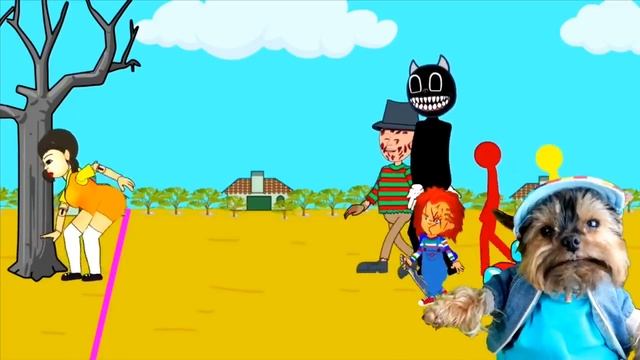 ИГРА в КАЛЬМАРА AMONG US vs СИРЕНОГОЛОВЫЙ МУЛЬТЯШНЫЙ КОТ и МАКС FNF Squid Game ПОП ИТ Валеришка Мак