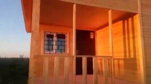 Садовый домик 6х5м из бытовки и веранды обшит вагонкой