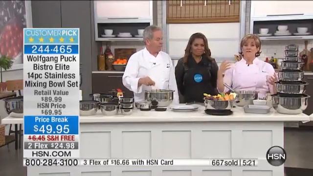 Wolfgang Puck 14pc Stainless Steel Mixing Bowl Set