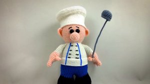 Игрушка повар, Вязаный, 20 см