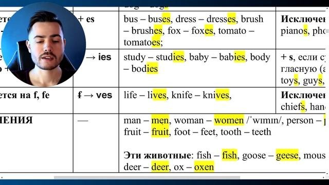 Множественное число в английском языке