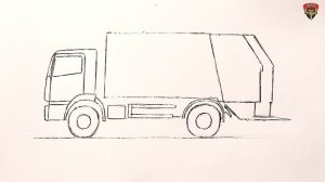 How to draw a Garbage Truck easy
