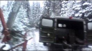 Заготовка леса, начало зимнего сезона.  Заезд в делянку.