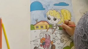 Аминка.Большая раскраска для детей, считаем и красим.