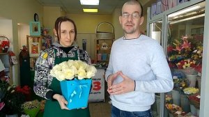 Букет Жемчужина (29 белых роз в плайм-пакете)