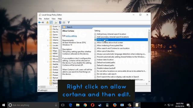 HOW TO DISABLE CORTANA ON WINDOWS 10 ANNIVERSARY UPDATE QUICK FIX ᴴᴰ смотреть онлайн